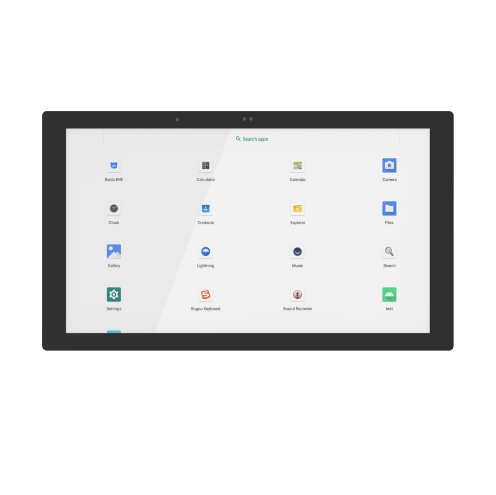 M7 series 7-inch 16:9 touch panel for European wall boxes, shared front view